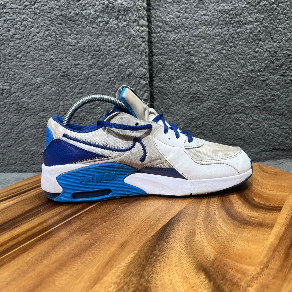Nike Air Max Excee Sneakers White Blue Mens Shoes‎ Athletic Casual 7Y - Picture 4 of 12